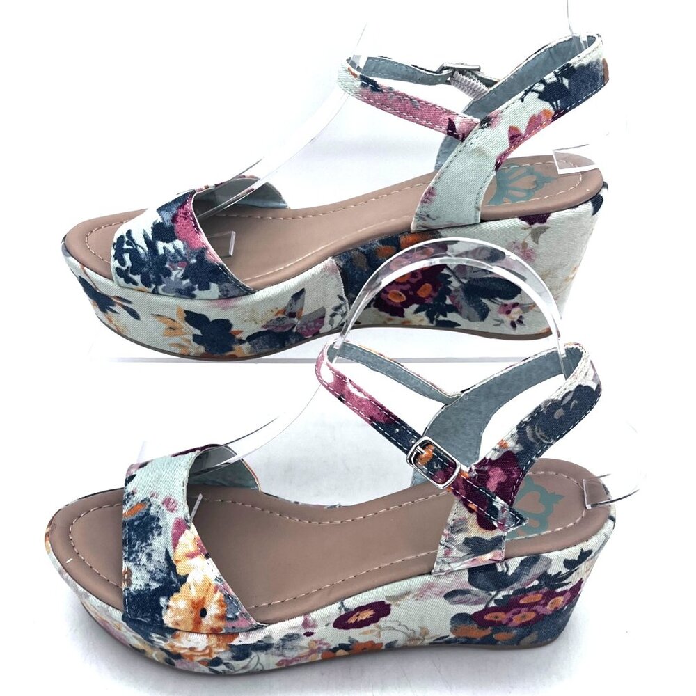 Fergalicious By Fergie Floral Wedge Platform Sandals Sheila Womens Shoes Size 8M - Picture 6 of 13